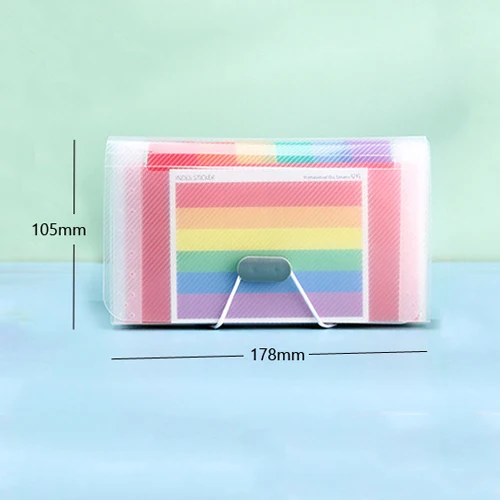 Portable Plastic A6 Expanding Wallet Bill Receipt File Folder Sorting Organizer Office Document Storage Bag Filing Products