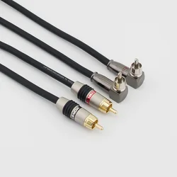 hifi Angle RCA Audio Cable Dual 2RCA to Dual 2RCA for TV DVD Speaker Subwoofer Amplifier Cable Shielded OFC