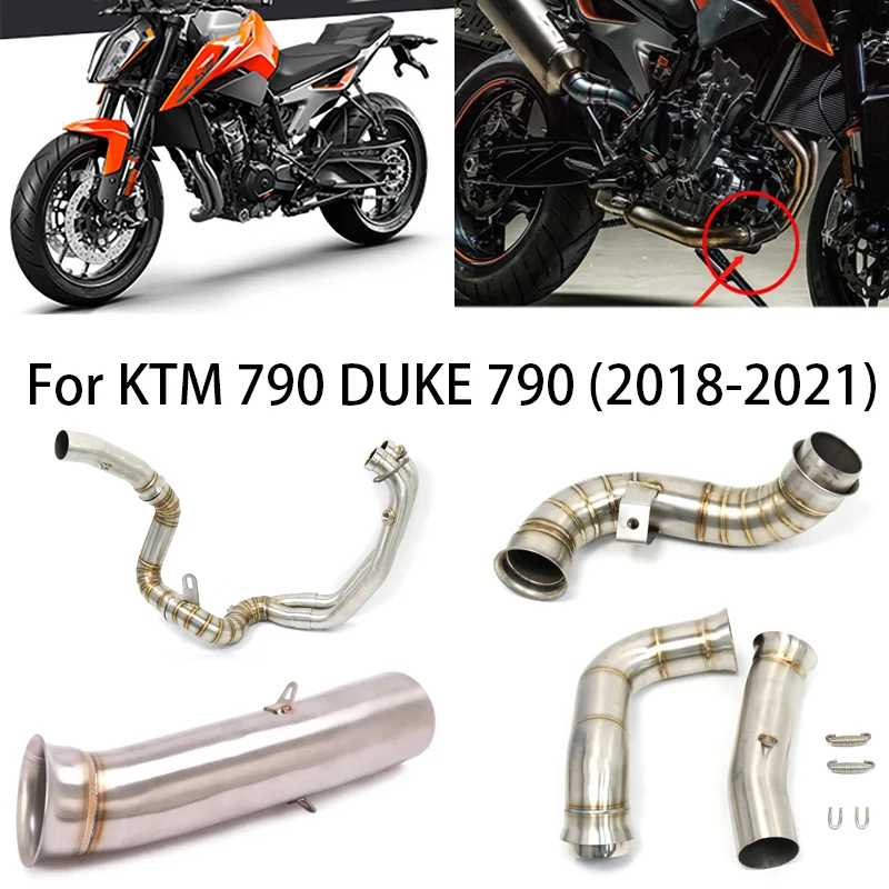 

Motorcycle Exhaust Middle Mid Link Pipe Muffler Tube For KTM DUKE 790 2018-2021 Front Header Motocross Muffler Escape Dirt Bike