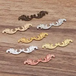 50pcs/lot 30mm Vintage Retro Flower Charms Antique Bronze Brass Jewelry Findings DIY Jewelry Material Accessories