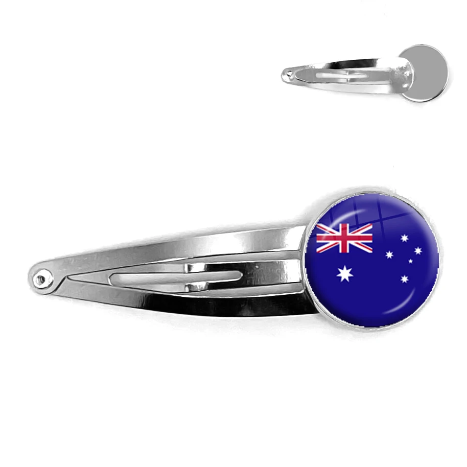 Australia,New Zealand,Palau,Micronesia,Marshall Islands,Nauru National Flag 20mm Glass Cabochon Hairpins Jewelry for Women Girls