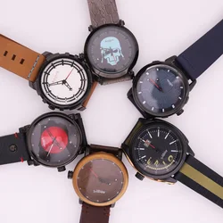 Zinc Alloy Assassin's Time Miyota Mov't Men's Watch Sport Punk Style Real Genuine Leather Man Bracelet Boy's Gift No Box