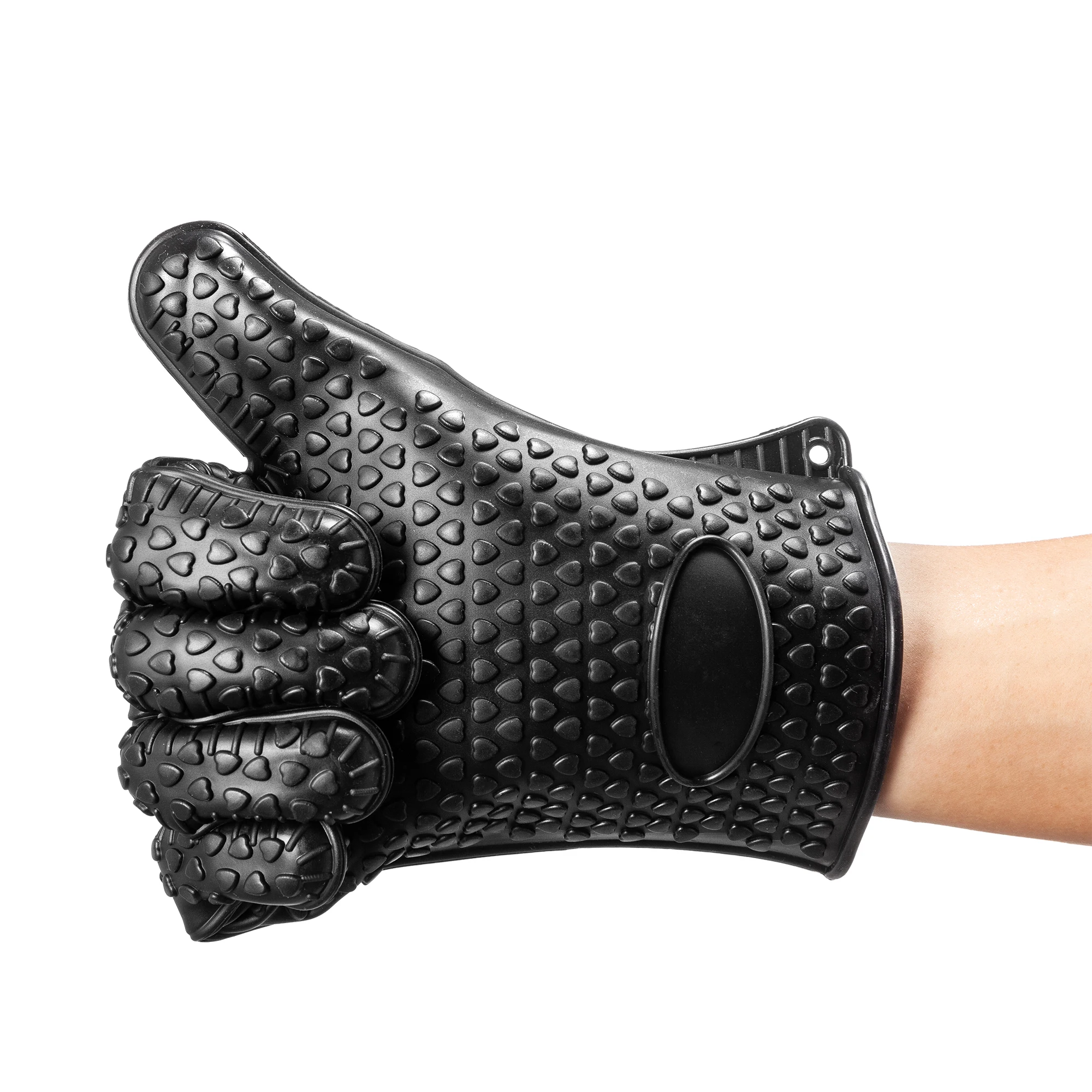 A set of  Food-Grade Silicone Gloves Heat-Resistant Heat-Insulation Anti-Scalding Microwave Oven Baked Five-Finger Gloves