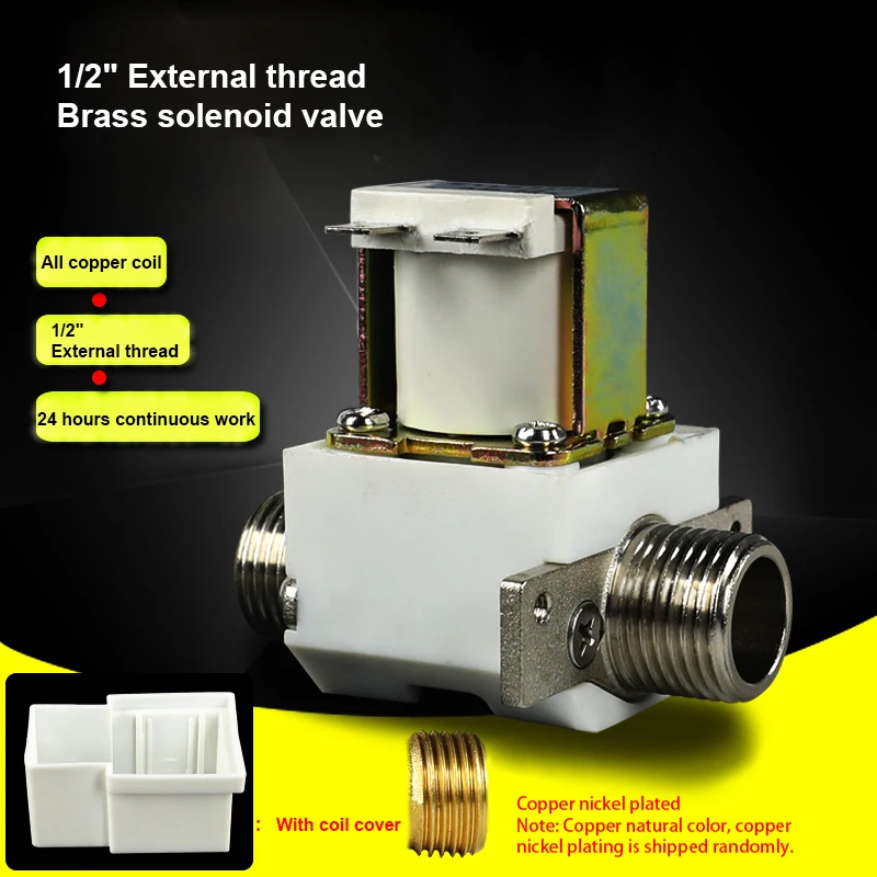 

1/2" Brass Motorized Solenoid Valve 2 Way High Temperature Resistance 100℃ Drinking fountain Solenoid Valve 12V 24V 220V