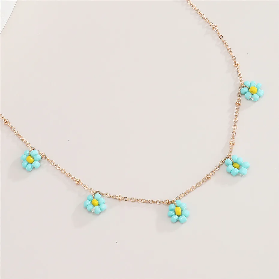 Salircon Koreanische Blume Choker Halskette für Frauen Boho Acryl Schlüsselbein Kette Kurze Halsketten Mode Schmuck 2020 Trend