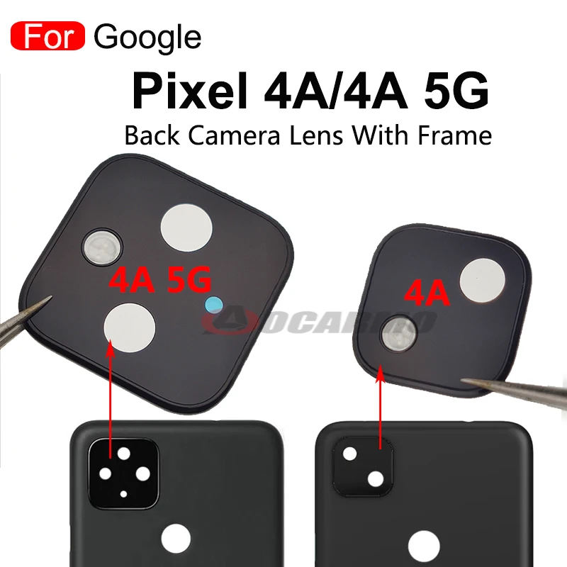 Per Google Pixel 5 4A 5G 4G Obiettivo della fotocamera posteriore con parti di ricambio adesive adesive