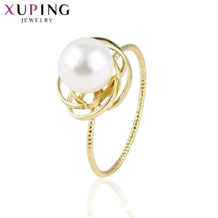 Xuping Jewelry New Arrival Rings Women Girls Imitation Pearl Trendy Simple Party Gift 15445