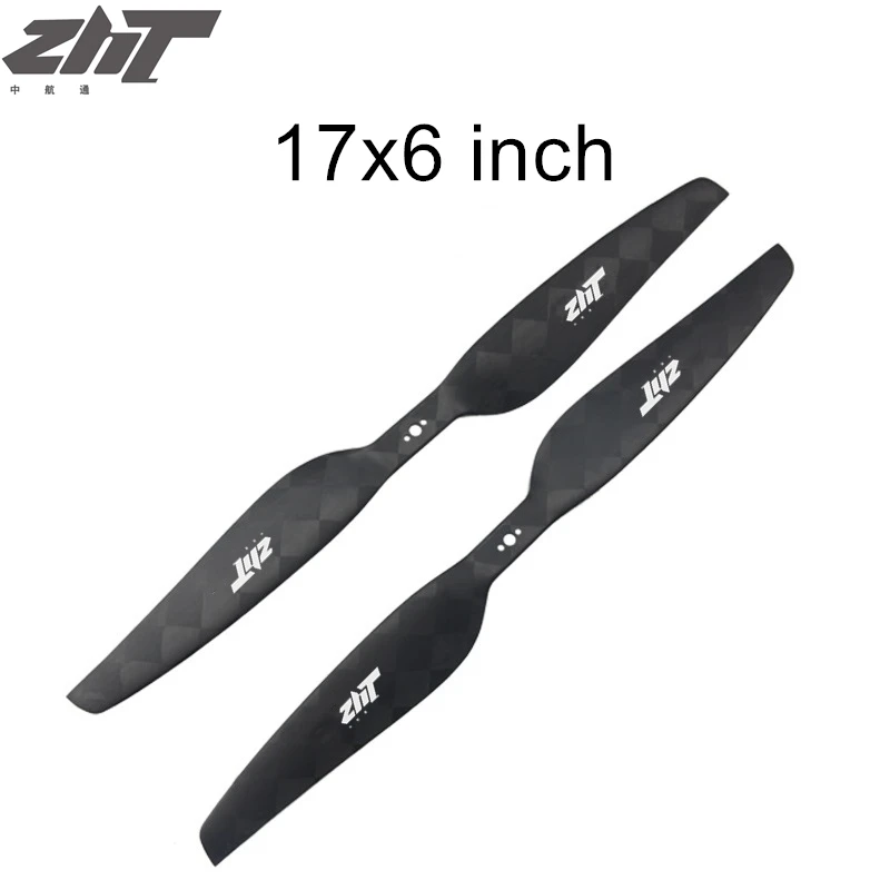 Zht 1760 Ultralichte Carbon Fiber Propeller 17 Inch Lange Vlucht Tijd Rc Vliegtuig En Drone Props Fit Voor multi-Rotor Uav