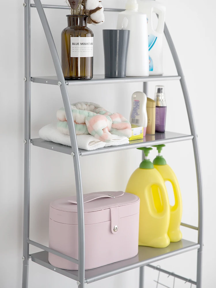 Floor bathroom shelves  toilet shelfs  bathroom shelf organizer 3 layers metal washer machine rack Creative sailing boat stand