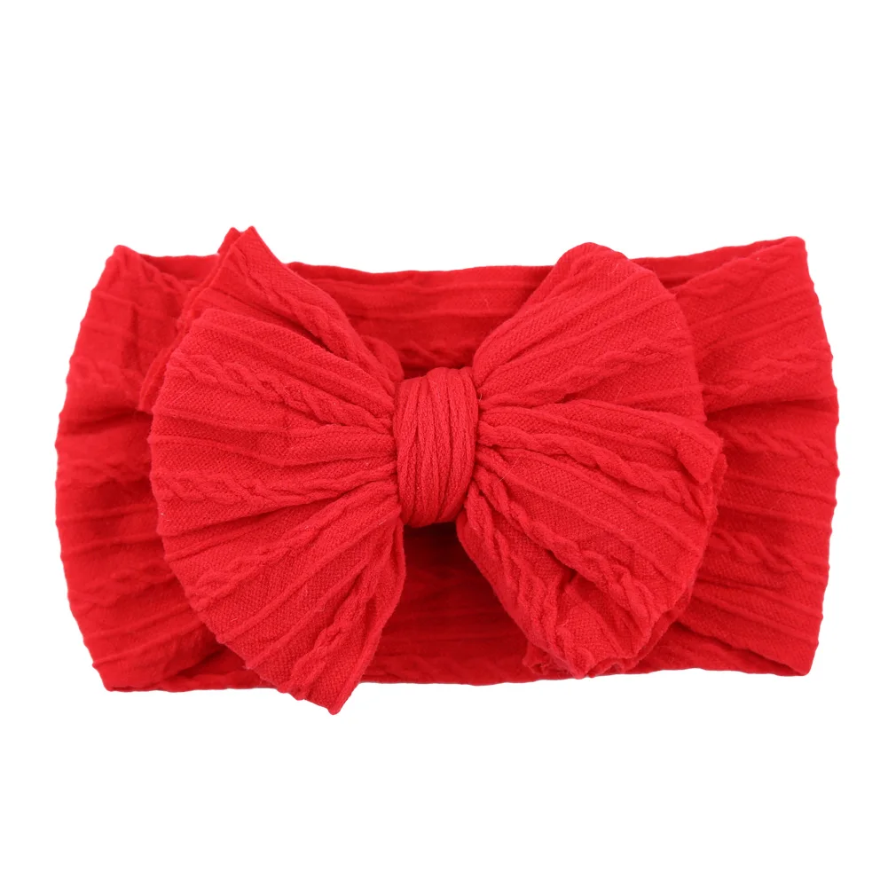 Solid Cable Bow Baby Headband, Kids Hair Accessories