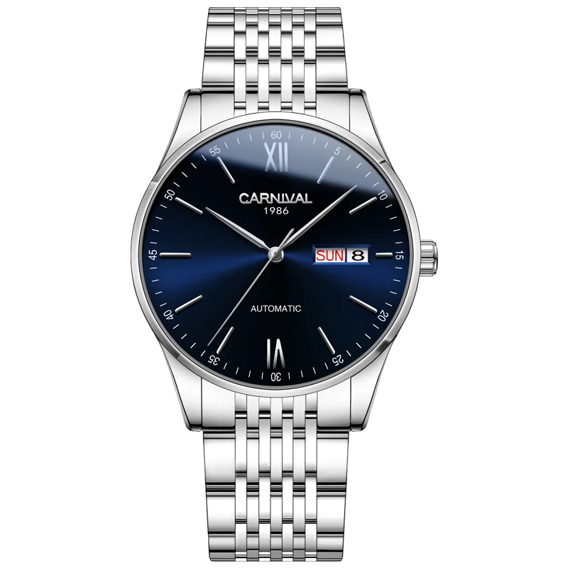 2020 Fashion Automatic Watch Top brand CARNIVAL Ultrathin Japan Movement NH360A Mechanical Watch Men Sapphire Double Calendar