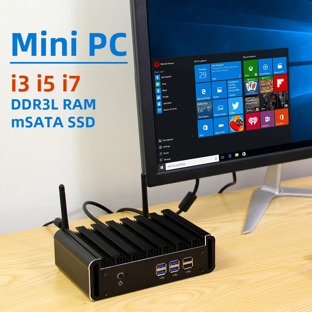 Xcy X31y Fanless Mini Pc Intel Core Processor I7 5500u I5 5200u I3 5005u Wifi Gigabit Ethernet Windows Linux Thin Client Htpc