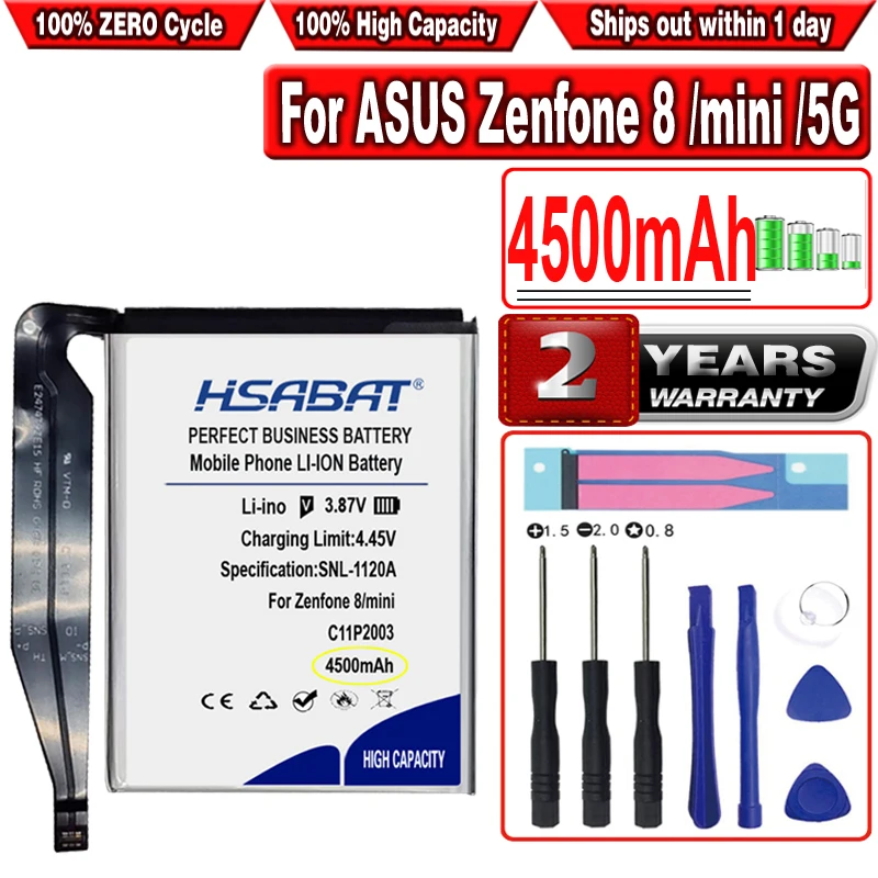 HSABAT 4500mAh C11P2003 Battery for ASUS Zenfone 8 / 8 mini / 8 5G ZS590KS