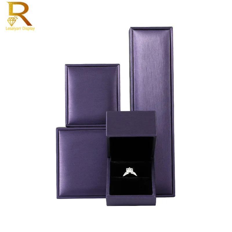 Fashion Brushed PU Leather Ring Box Bracelet Necklace Box Pendant Gift Box For Jewelry Wedding Gift Box Jewelry Storage Box