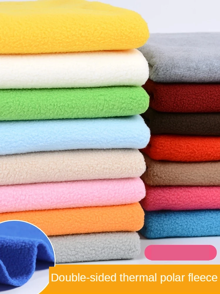 Double-sided Short Hair Polar Fleece Clothing Lining Fabric Diy Cloth Sewing Dress Coat Pillow Brocade Black White Pink Red Blue