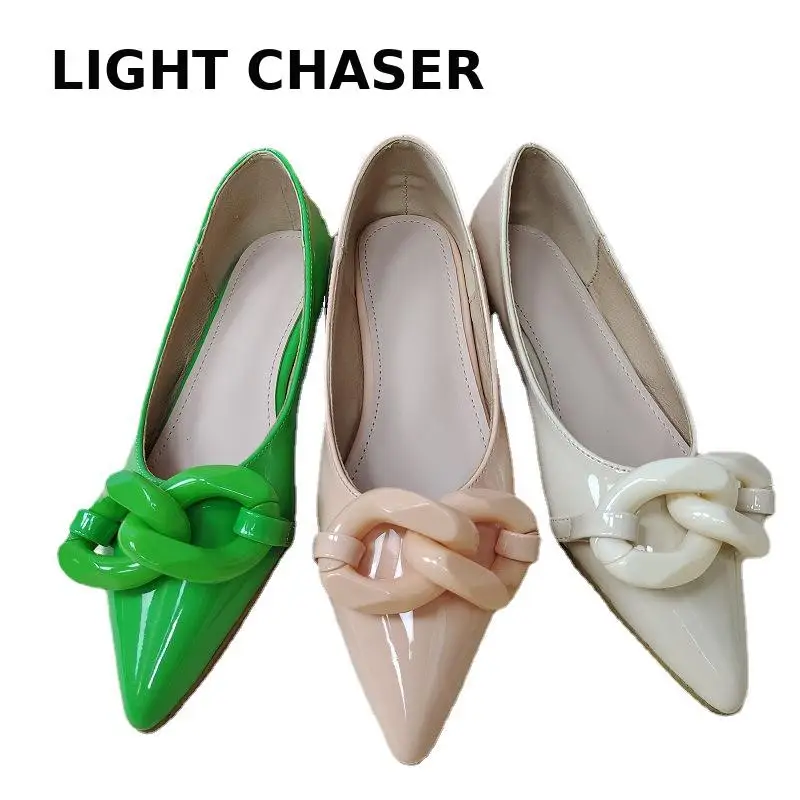 Spring And Summer Plus Size Candy Color Flat Single Shoes Women Pointed Toe Baotou Women Low Heels Casual Work Shoes Pumps Women