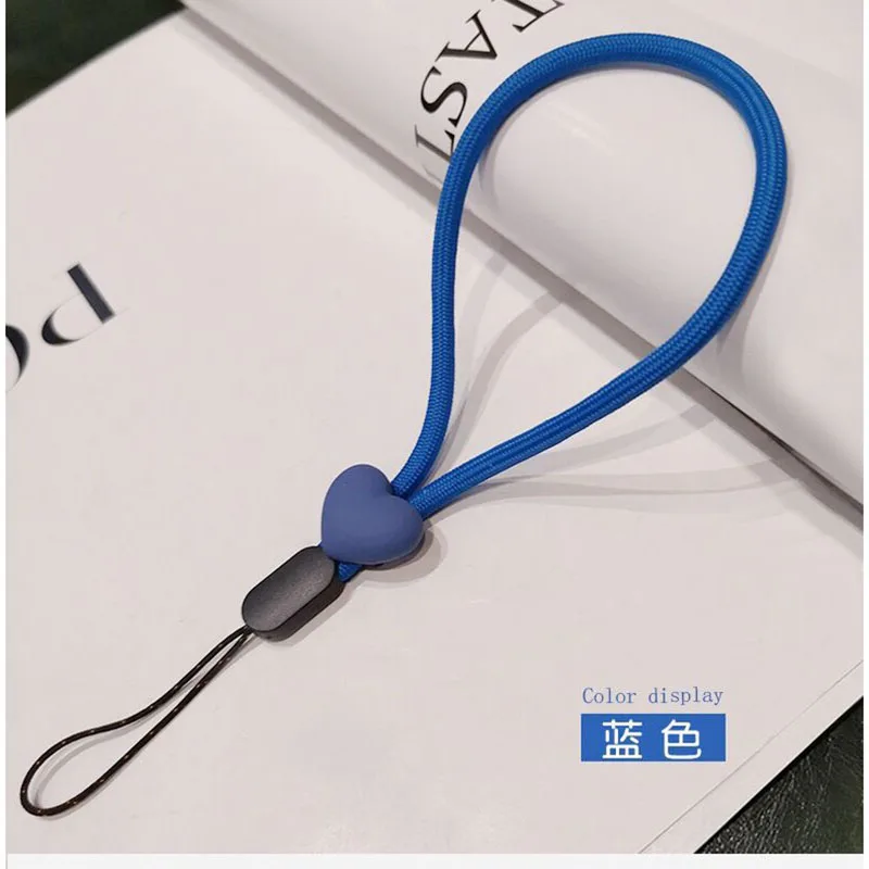 Cordón creativo para teléfono móvil, tira de anillo de resina con forma de corazón de melocotón, para Iphone y Samsung