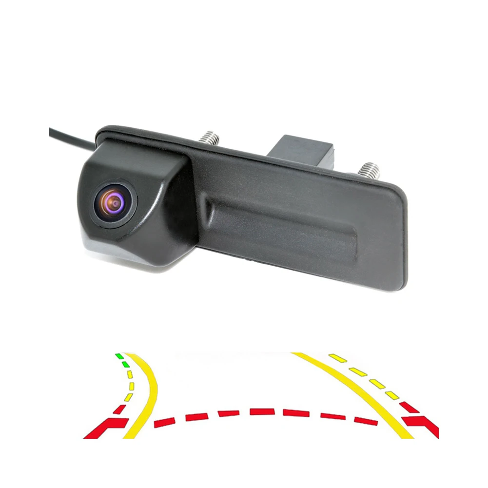 Dynamic Trajectory Tracks Parking Line RearView Reverse Trunk Handle Camera For AudiA1 Skoda Roomster Fabia Octavia Yeti Superb