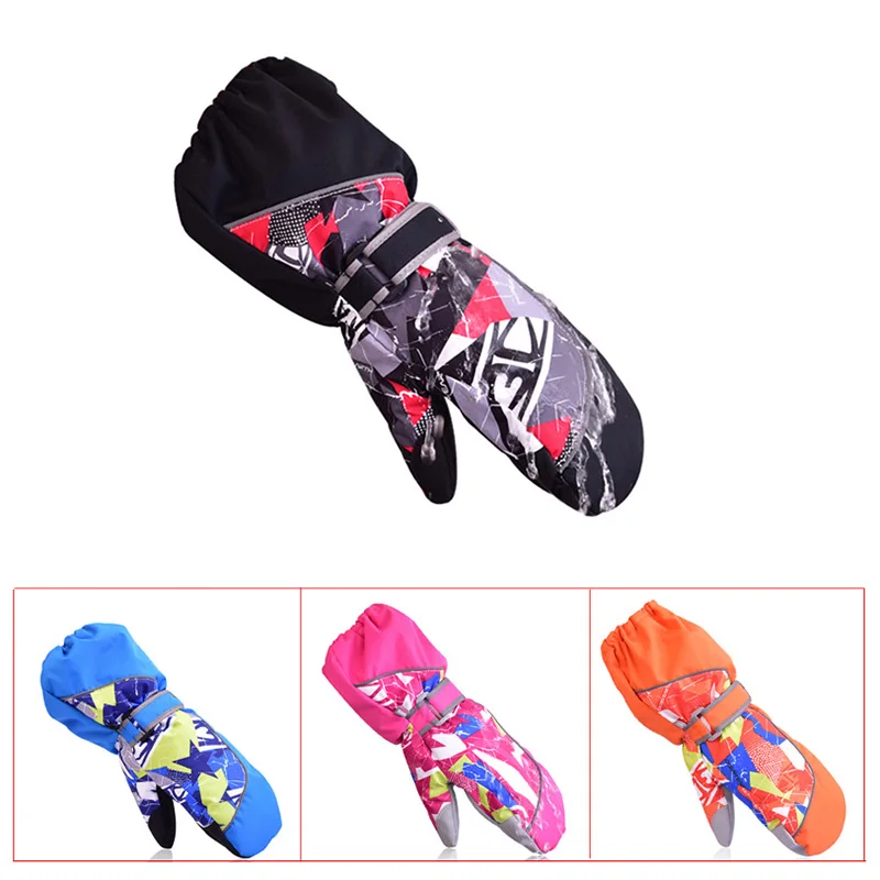 Children Skiing Gloves Winter Warm Waterproof Windproof Kid Snow Gloves Boys Girls Sport Snowboarding Mittens Anti Slip