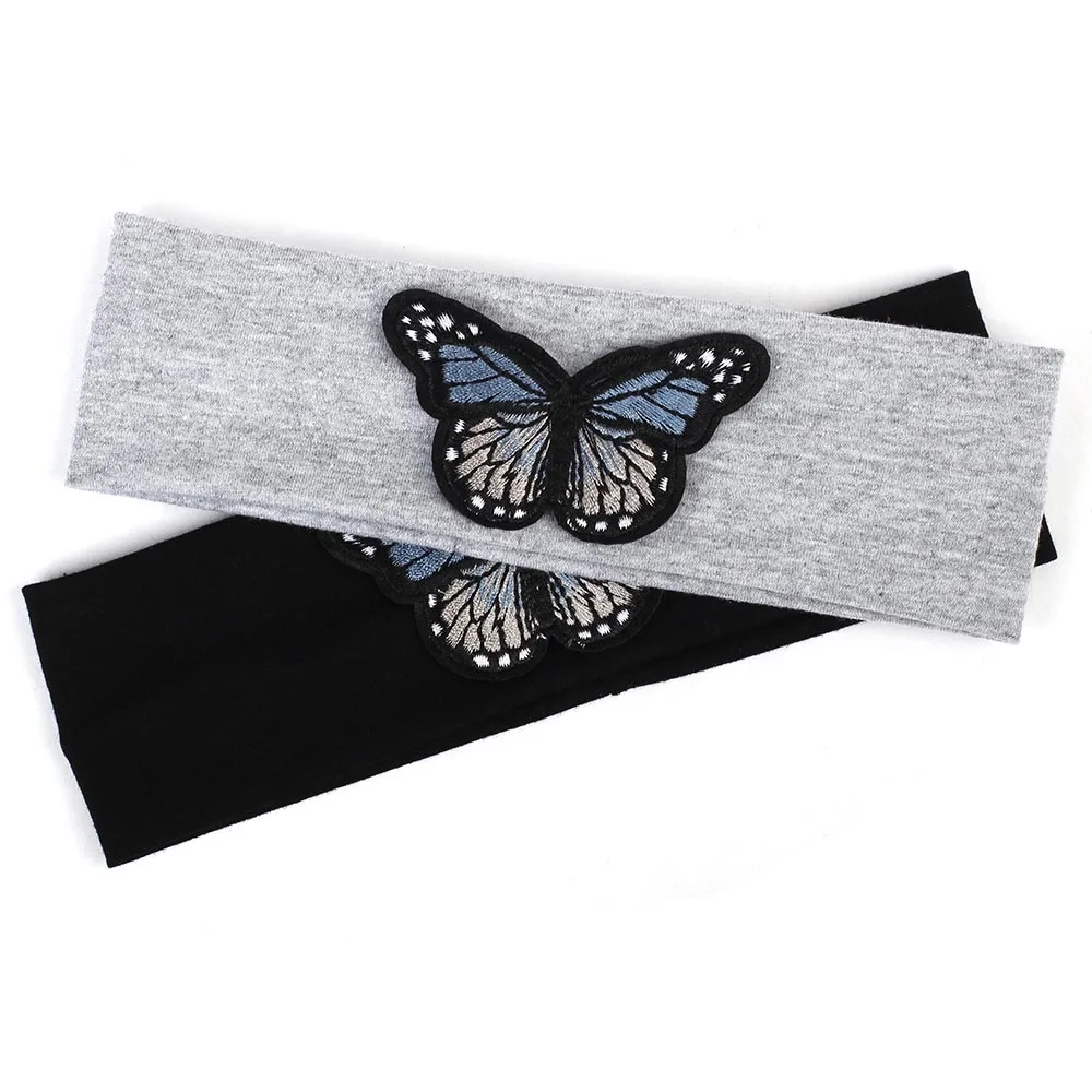 Cartoon Butterfly Partten Newborn Turban Baby Headband Kids Girls Plain Cotton Elastic Headbands Soft Hair Band Hair Accessories