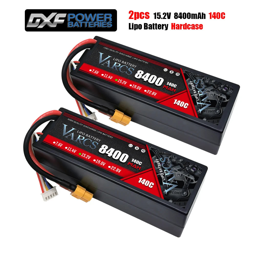 VARCS 4S Lipo Battery 130C 140C 8000mAh 8400mAh 7500mAh 6300mAh 5400mAh XT60 EC5 TRX T/DEANS XT150 Plug for RC 1/8 Buggy  Car