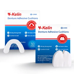 Y-Kelin denture adhesive Cushion (ด้านบน) 30แผ่น + (ล่าง) เสริมพันธะสำหรับเหงือกที่บอบบาง