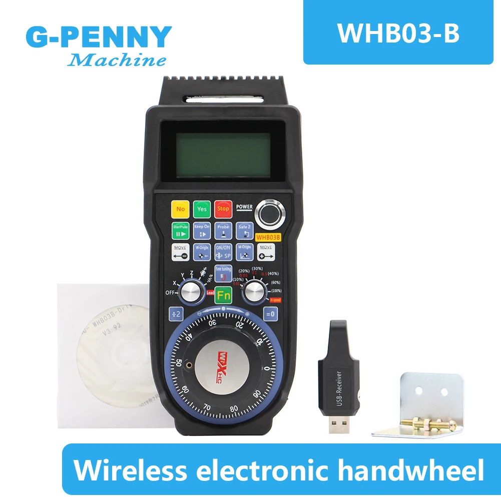 G-PENNYFree Shipping! NC Studio Pendant MPG CNC Handwheel wireless type 3 Axis Handwheel Manual USB Receiver 40m distance WHB03B