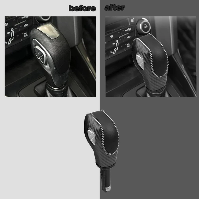 Car PU Carbon Look Gear Shift Knob Cover for Ford EcoSport Escape / Fusion /C-Max Energi Wagon / Fiesta / Focus