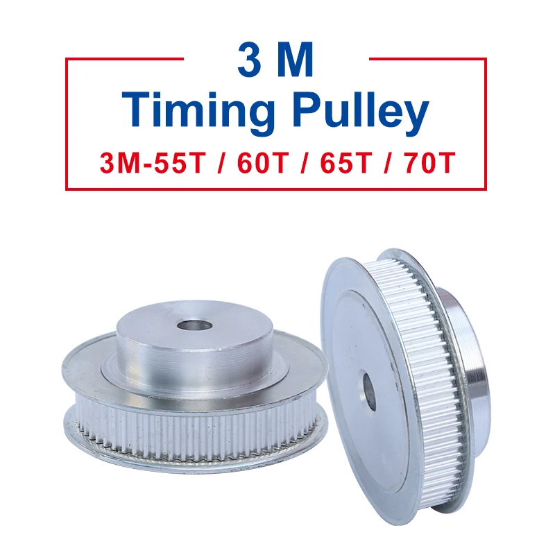 Timing Pulley 3M-55T/60T/65T/70T Aluminum Material Belt Pulley Process Hole 6/10mm Slot Width 11mm For Width 10mm 3M-Timing Belt