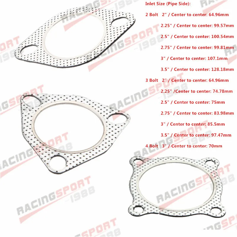 

2"/2.25"/2.5"/2.75"/3" 2/3/4Bolt Turbo Exhaust Manifold Gasket Downpipe Flange