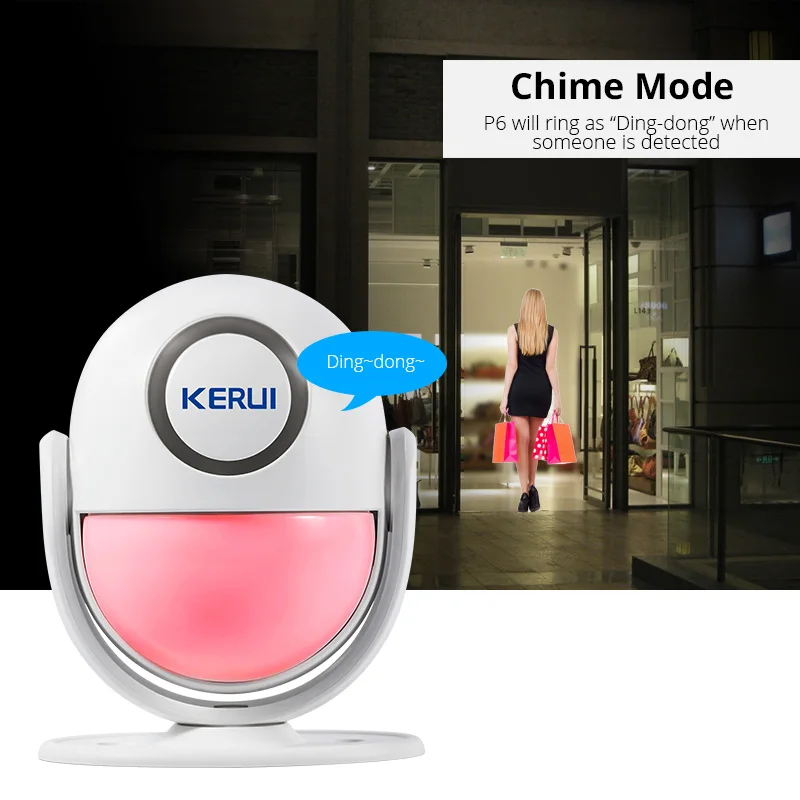 KERUI P6 125dB Home Garage Security Alarm System Anti-Theft Smart Motion Detector PIR Door/Window Sensor Wireless Burglar Alarm