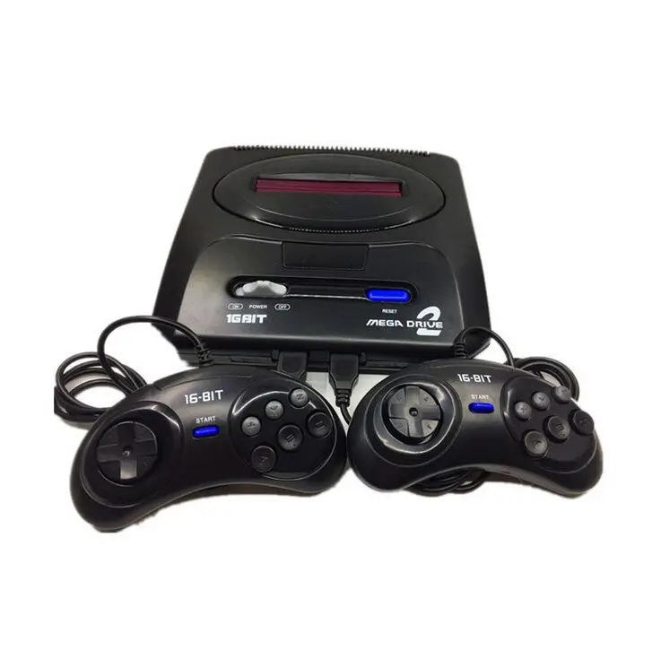 16 بت لوحدة تحكم ألعاب الفيديو SEGA MD2 مع مفتاح وضع الولايات المتحدة واليابان، لمقابض SEGA الأصلية تصدير روسيا مع 196 في 1 ألعاب