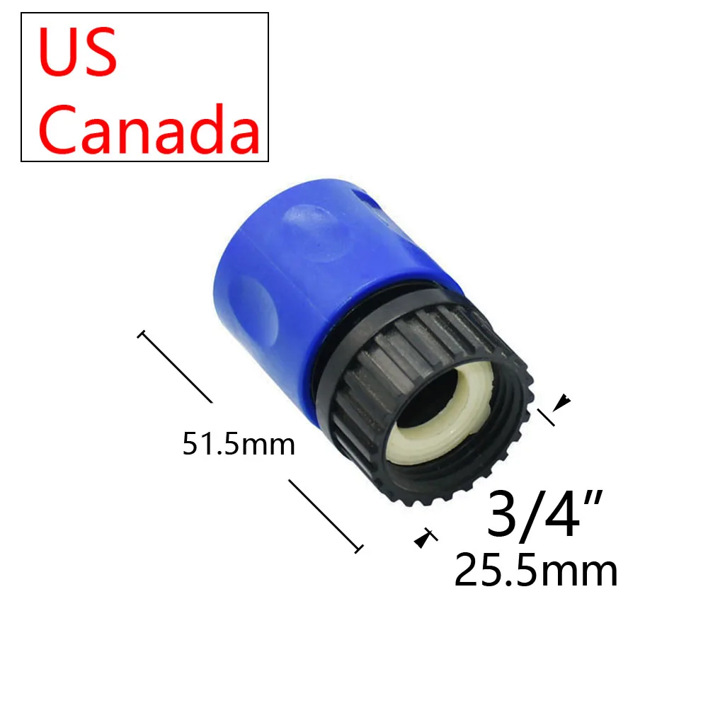 Adaptador de tubería de manguera roscada macho y hembra para sistema de riego por goteo de manguera de jardín, conector rápido, EURO USA, 3/4