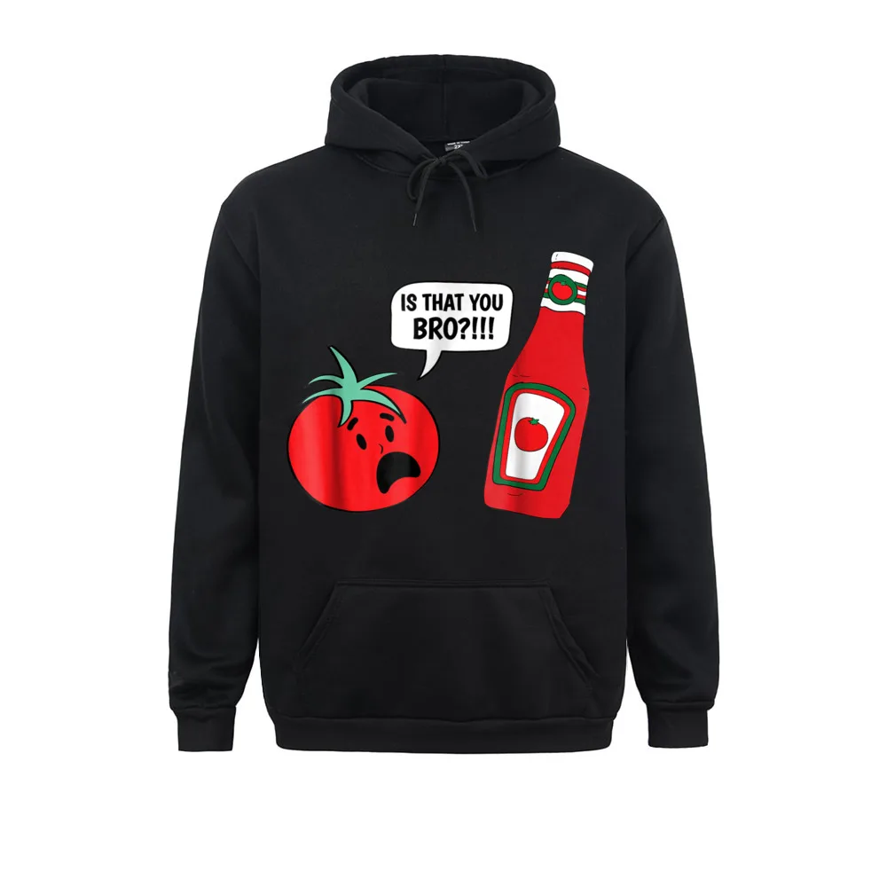 Discount Funny Is That You Bro Ketchup And Tomato Joke Long Sleeve Sweatshirts Men Hoodies Sportswear Simple Style