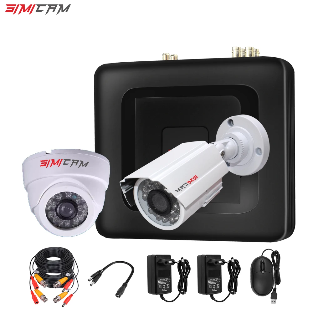 1080P CCTV Camera System 4CH DVR  2PCS Cameras 2MP Video Surveillance 4CH 5 in 1 DVR Infrared AHD TVcamera security system kit