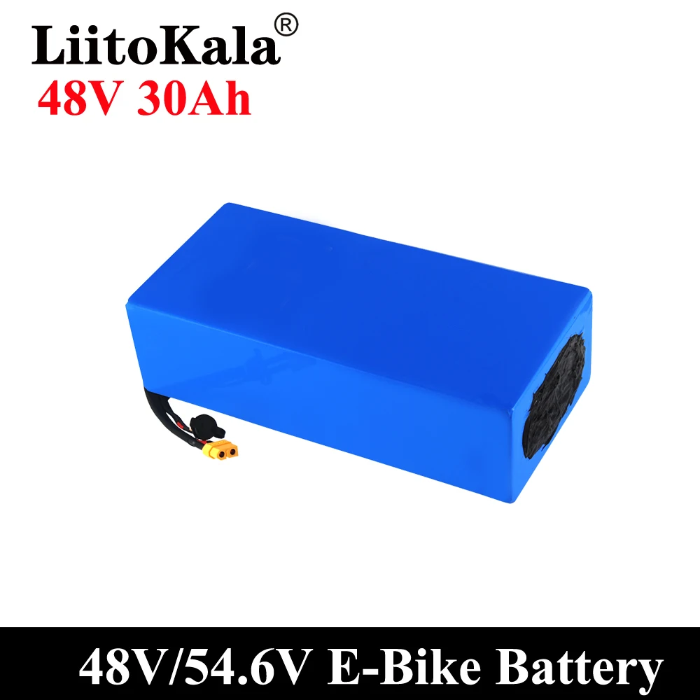 LiitoKala 18650 48V 20AH 30ah 15ah 12ah 25ah High power Electric Bike Battery 48V 18650 Lithium Battery with 30A BMS XT60 plug