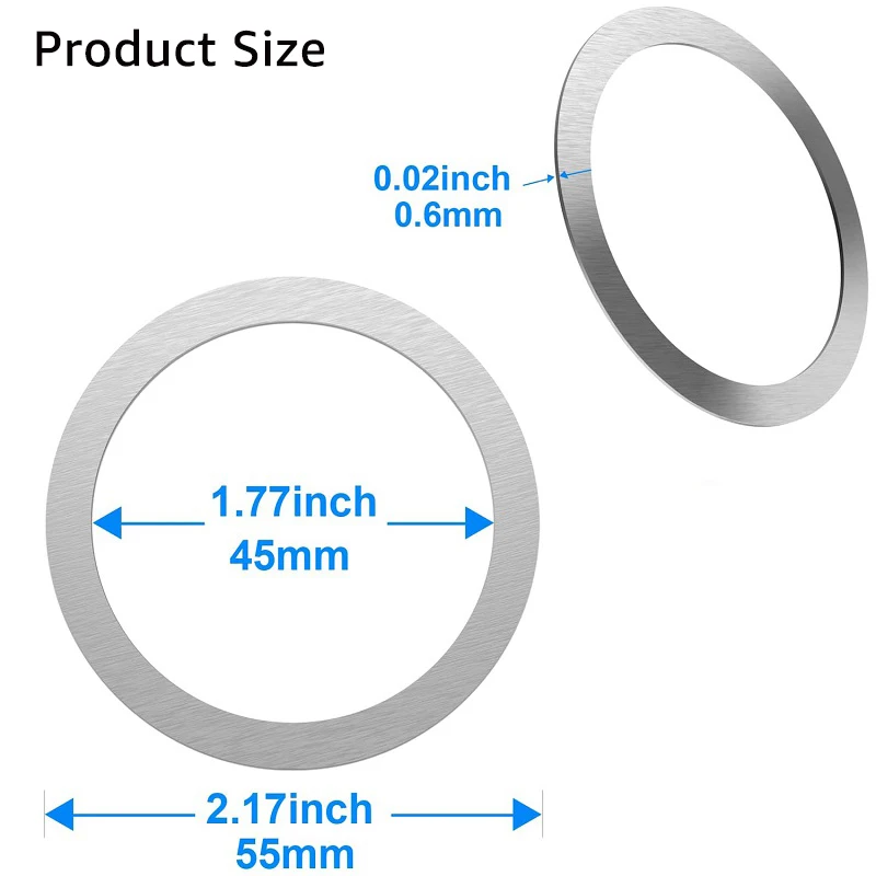2er-Pack für Magsafe Magnetplatte Ring Universeller Metallaufkleber Unterstützt Kabelloses Laden Metallplatte für Magnet-Autohalterung – Detail 3