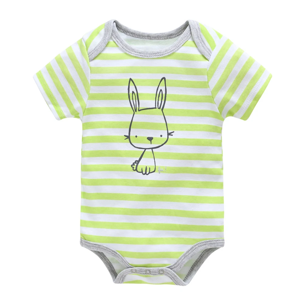 KAVKAS Summer Baby Boy Bodysuit Cartoon Print 100% Cotton Short Sleeve Newborn Body bebe Jumpsuit Infant Costume Outwear