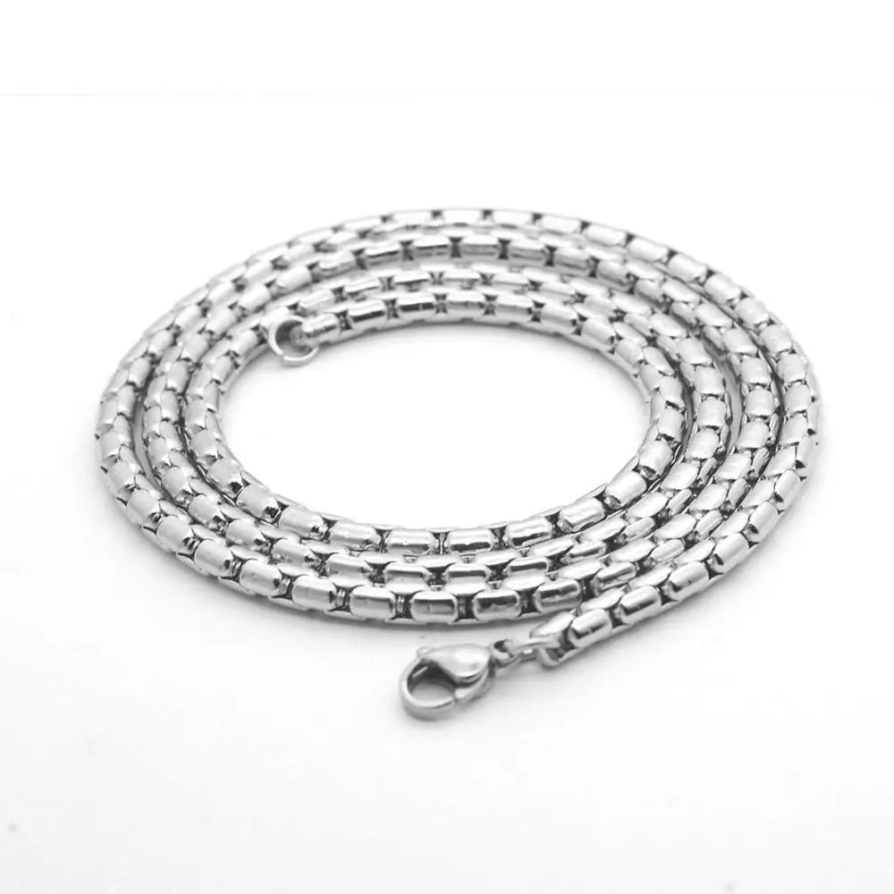 Wholesale Jewelry -- 50 60 70 cm 316L Titanium steel Long White Snake ( 3 mm ) Necklaces for Men No Fade Gold / White
