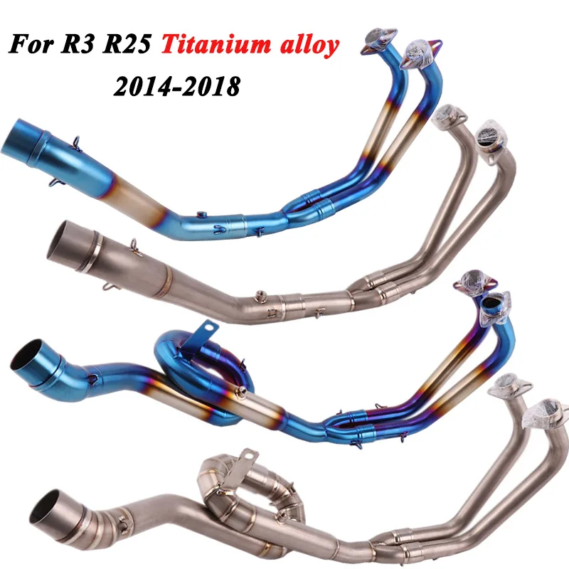 Motorcycle Exhaust Escape Modified Full Systems Front Middle Link Pipe Muffler Slip on YZF R3 R25 2014-2018 MT-03 2016-2018