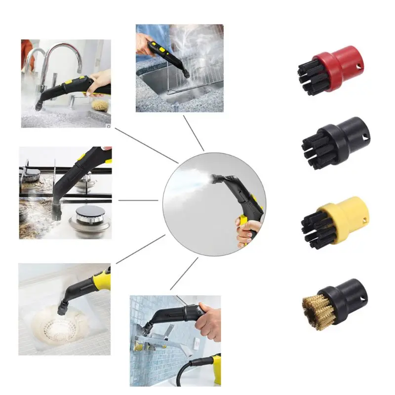 2 Cái/bộ Hơi Nước Vệ Sinh Bàn Chải Tròn Nhỏ Dành Cho Bút Karcher SC1 SC2 SC3 SC4 SC5 SC7 CTK10 Nhà Bụi Thay Thế loại Bỏ