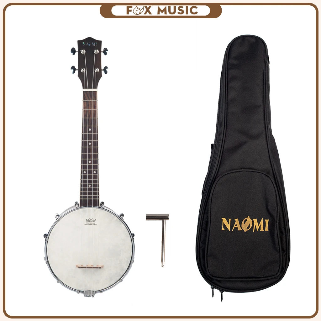 Banjolele Banjouke Concert-Scale Banjo Ukulele With Gig Bag NUKB-00