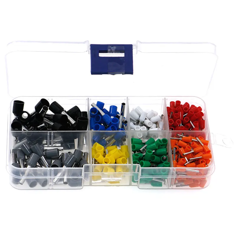 400Pcs 8 Size 8 Kleur Wire Copper Crimp Connector Geïsoleerde Cord Pin End Terminal Kit Set