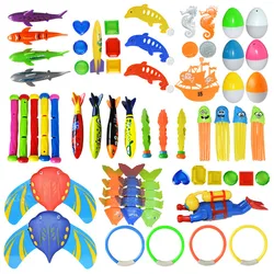 22Pcs/set Children Summer Swimming Diving Toys Torpedos Octopus Diving Fish Ring Pool Play Water Games Children Training Toy