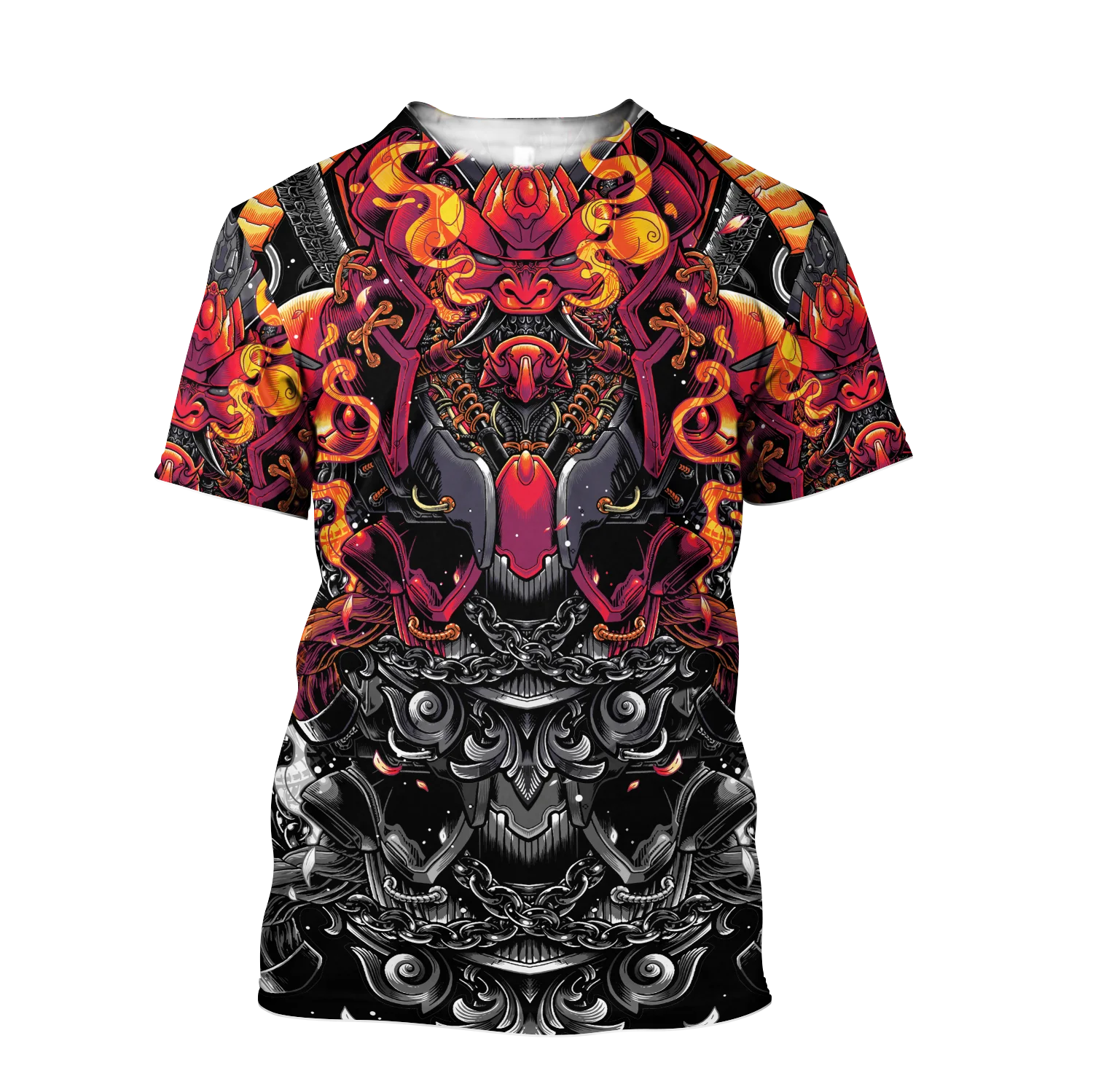 Camiseta Retro con estampado 3D de tatuajes samurái para hombre