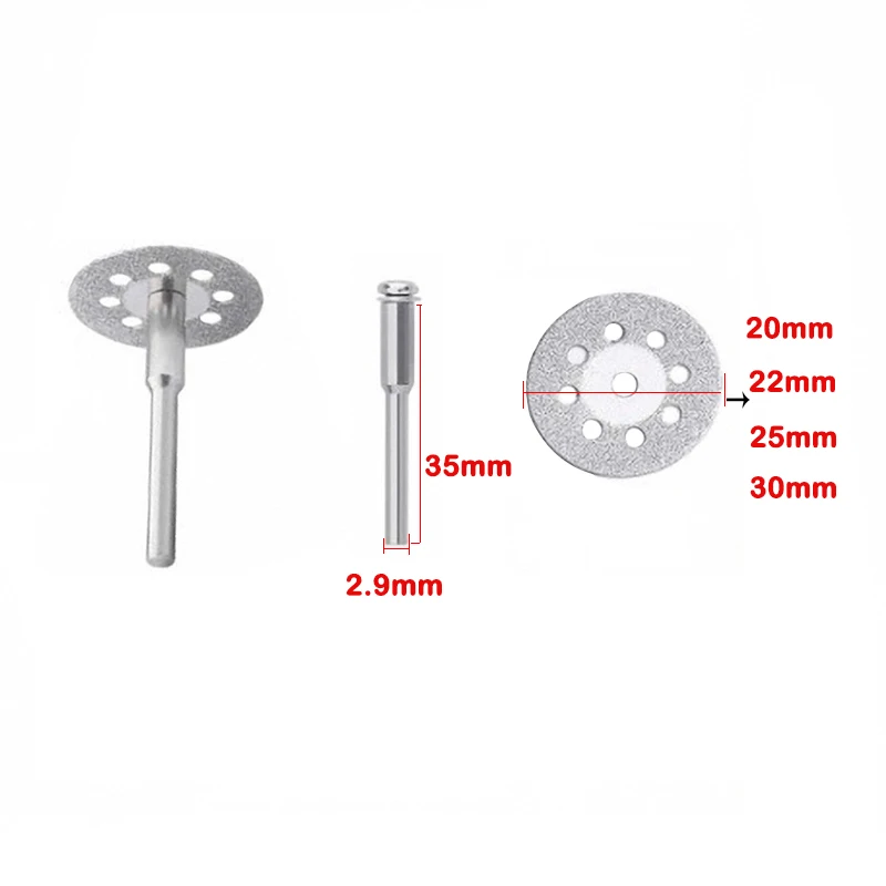 6Pcs/Set 20-30mm 8-Hole Electric Grinding Accessories Diamond Slice/Saw Blade Cutting with Bobbin Rotary Tool