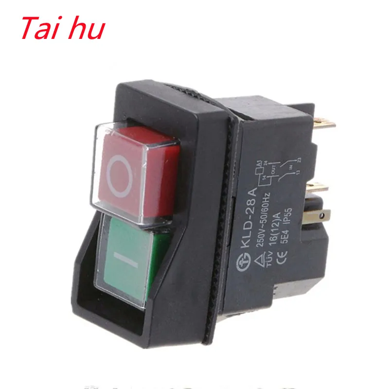 

KJD17 5Pins Electromagnetic Starter Push Button Switches 16A AC250V IP55 Waterproof Machine Garden Tool Equipment Safety Switch