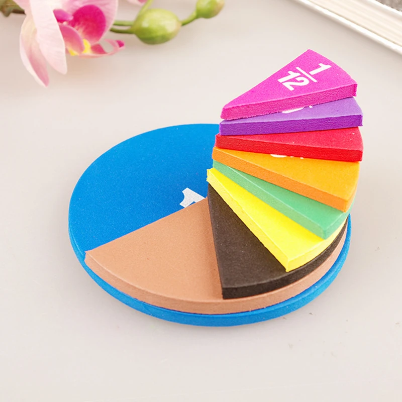 51 Pcs EVA Round Shaped Fractions Instrument Demonstrator Montessori Math Fractional Educational Toys Learning Tool for Children