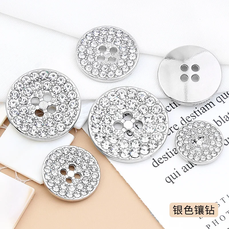 10pcs/lot High Quality Metal Button Jewelry DIY Crystal Rhinestone  Metal Snap Buttons Fit Snap Bracelet Bangle