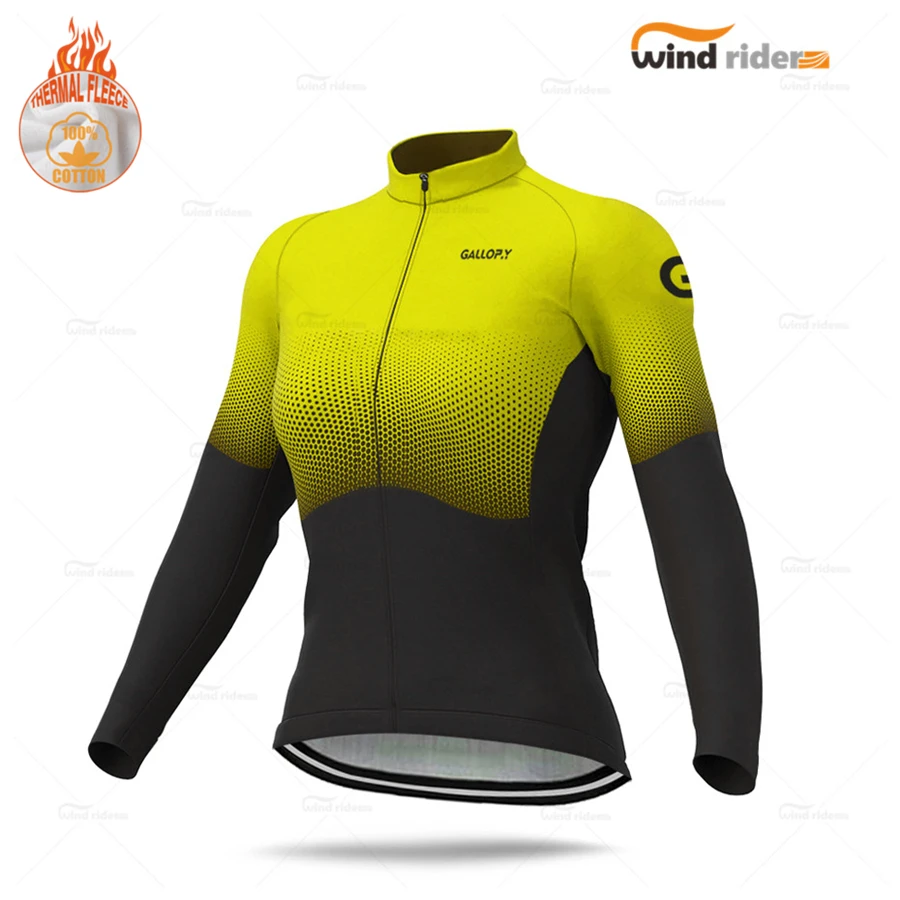 

Long Sleeve Cycling Jersey for Women, Road Bike Clothing, MTB Training Wear, Outdoor Keep Warm, Winter